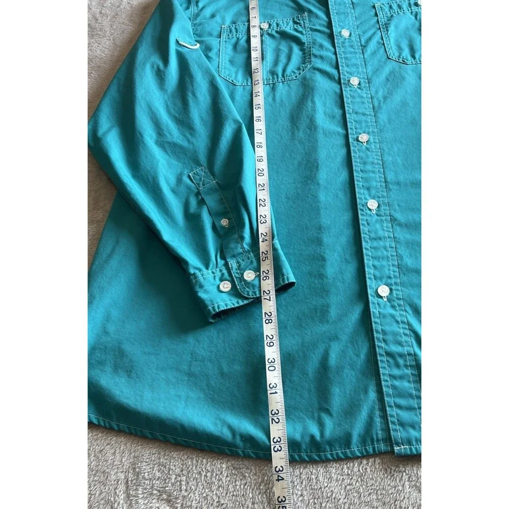 Magellan Outdoors Fish Gear Button-Up Shirt – Teal – Size L